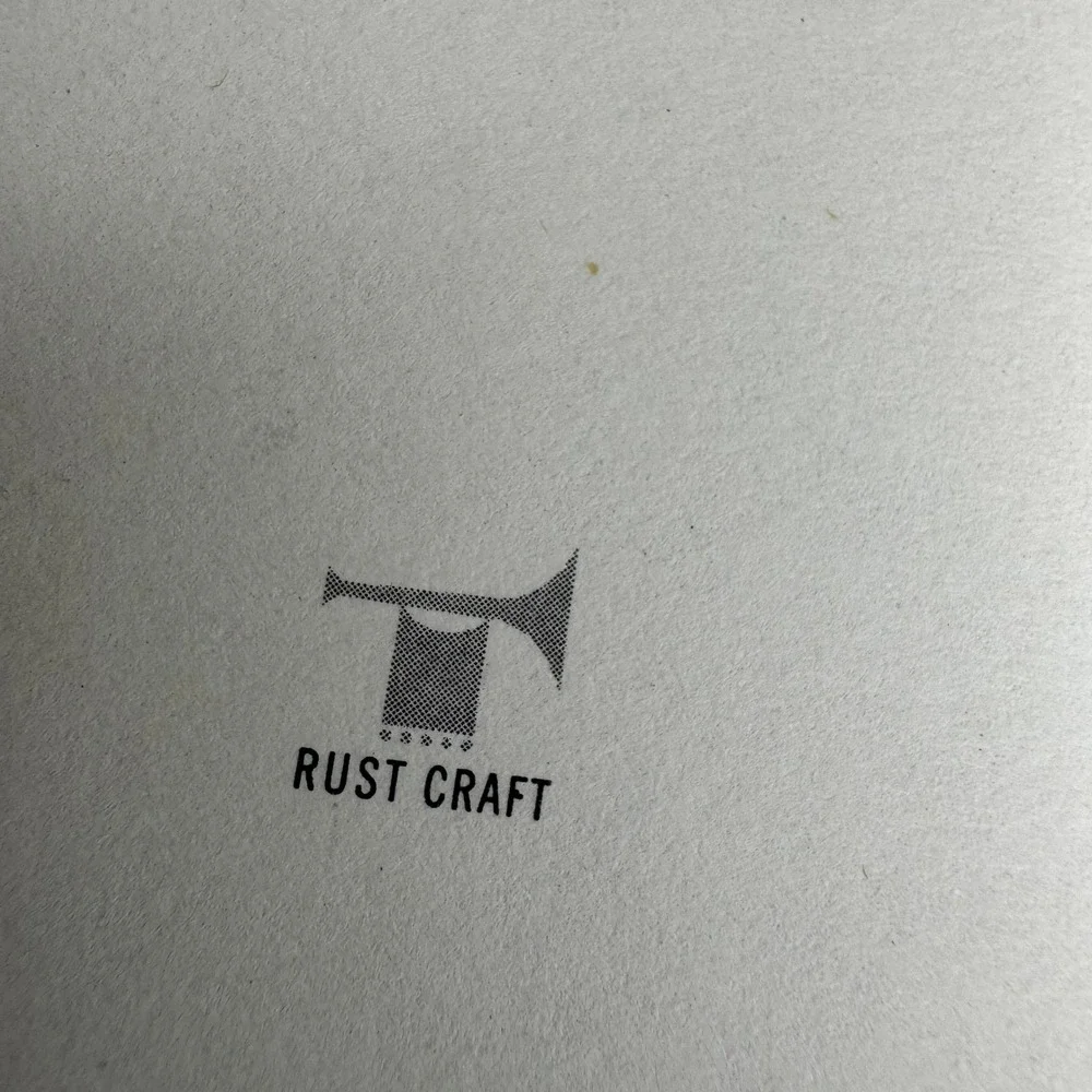 Vintage‎ Rust Craft Thank You Card Children Birds Mid Century Unused